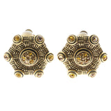 Mi Amore Yellow Crystal Accents Clip-On-Earrings Gold-Tone