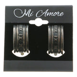 Mi Amore Roman Numerals Clip-On-Earrings Silver-Tone