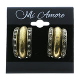 Mi Amore Crystal Accents Clip-On-Earrings Silver-Tone/Gold-Tone