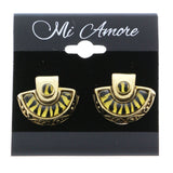 Mi Amore Tiger Stripes Clip-On-Earrings Gold-Tone/Black
