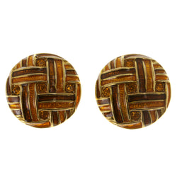 Colorful & Gold-Tone Colored Metal Clip-On-Earrings With Crystal Accents #LQC98