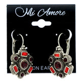 Mi Amore Dangle-Earrings Silver-Tone/Red