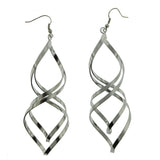 Metal Drop-Dangle-Earrings Silver-Tone