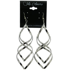 Metal Drop-Dangle-Earrings Silver-Tone