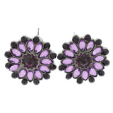 Mi Amore Stud-Earrings Silver-Tone/Purple