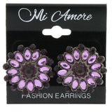 Mi Amore Stud-Earrings Silver-Tone/Purple