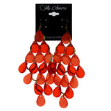 Mi Amore Chandelier-Earrings Red/Gold-Tone