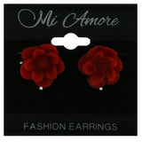 Mi Amore Stud-Earrings Silver-Tone/Red