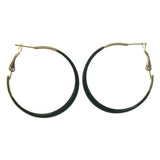 Colored Metal Hoop-Earrings Gold-Tone & Black