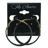 Colored Metal Hoop-Earrings Gold-Tone & Black