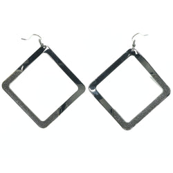 Metal Dangle-Earrings Silver-Tone