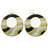 Colored Metal Dangle-Earrings Gold-Tone & Black