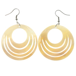 Plastic Dangle-Earrings White