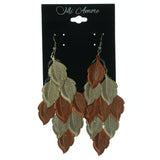 Metal Chandelier-Earrings Gold-Tone & Orange