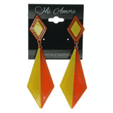 Plastic Dangle-Earrings Yellow & Orange