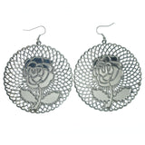 Silver-Tone Metal Dangle-Earrings