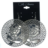 Silver-Tone Metal Dangle-Earrings