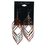 Metal Dangle-Earrings Silver-Tone & Red