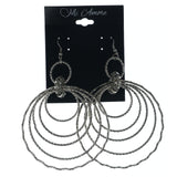 Silver-Tone Metal Dangle-Earrings