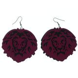 Pink & Black Colored Wooden Dangle-Earrings