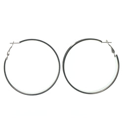 Black & White Colored Metal Hoop-Earrings