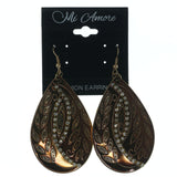 Gold-Tone & Silver-Tone Metal Dangle-Earrings With Crystal Accents