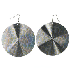 Silver-Tone & Yellow Colored Metal Dangle-Earrings