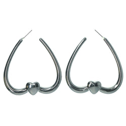 Silver-Tone Metal Hoop-Earrings