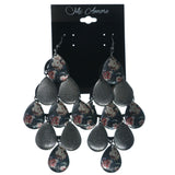 Silver-Tone & Multi Colored Metal Chandelier-Earrings