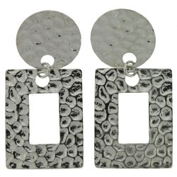 Silver-Tone Metal Dangle-Earrings