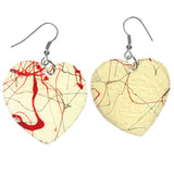 White & Red Colored Plastic Dangle-Earrings