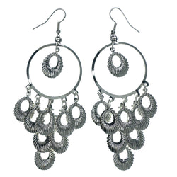 Silver-Tone Metal Dangle-Earrings