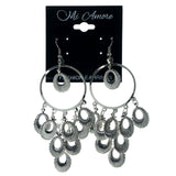 Silver-Tone Metal Dangle-Earrings