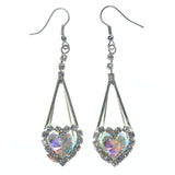 Heart Dangle-Earrings Silver-Tone