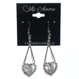 Heart Dangle-Earrings Silver-Tone