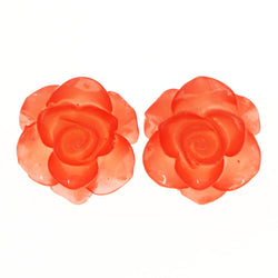 Rose Flower Stud-Earrings Pink Color LQE1586