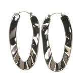 Silver-Tone Metal Hoop-Earrings #LQE1601