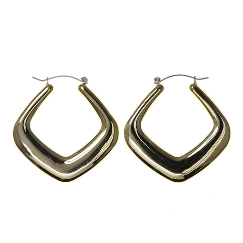 Gold-Tone Metal Hoop-Earrings #LQE1606