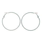 Blue Metal Hoop-Earrings #LQE1627