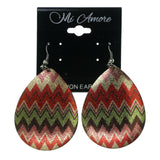 Red & Gold-Tone Colored Metal Dangle-Earrings #LQE1634
