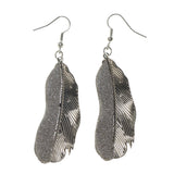 Feather Dangle-Earrings Silver-Tone Color #LQE1635