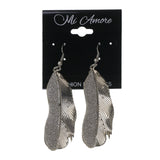 Feather Dangle-Earrings Silver-Tone Color #LQE1635