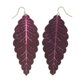 Leaf Dangle-Earrings Purple Color #LQE1637