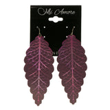 Leaf Dangle-Earrings Purple Color #LQE1637