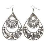 Silver-Tone Metal Dangle-Earrings #LQE1639