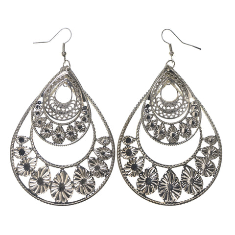 Silver-Tone Metal Dangle-Earrings #LQE1639