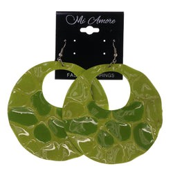 Green Metal Dangle-Earrings #LQE1640