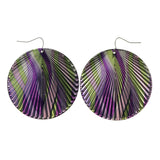 Purple & Green Colored Metal Dangle-Earrings #LQE1644