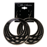 Black & Silver-Tone Colored Metal Dangle-Earrings #LQE1651
