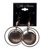 Silver-Tone & Black Colored Metal Dangle-Earrings #LQE1653